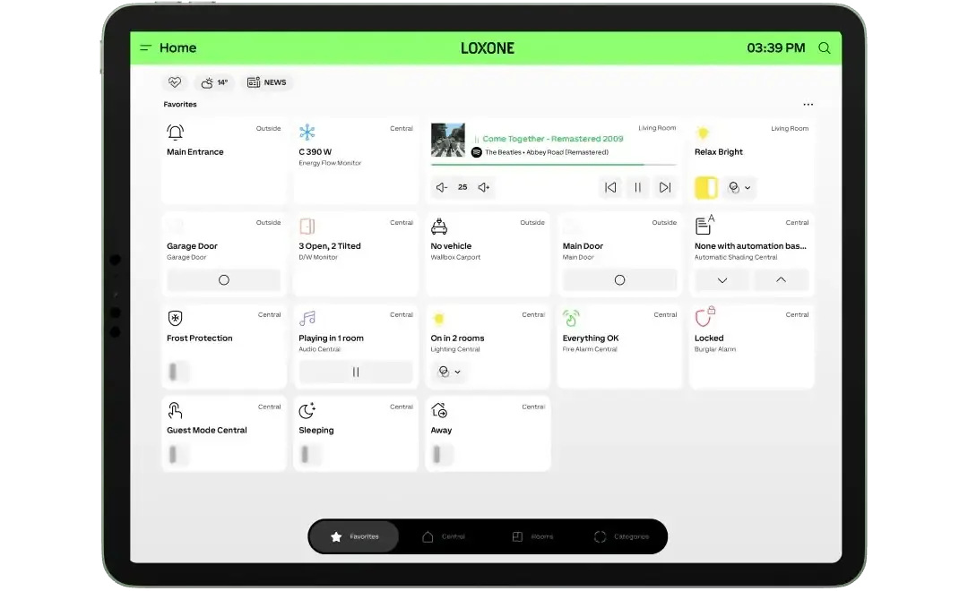 Loxone App – Kedvencek
